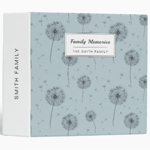 Minimalist Dandelion Seed Pattern Blue (1) Binder