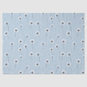 Minimalist Dandelion Seed Pattern Blue (2) Tissue Paper