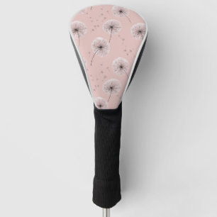 Minimalist Dandelion Seed Pattern Pink (1) Golf Head Cover