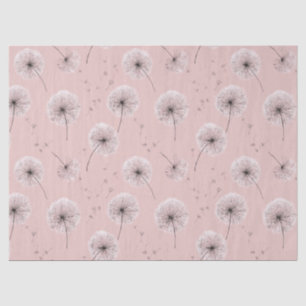 Minimalist Dandelion Seed Pattern Pink (1) Tissue Paper
