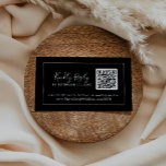 Minimalist | Dark Black QR Code Wedding RSVP Enclosure Card<br><div class="desc">This minimalist dark black QR code wedding RSVP enclosure card is perfect for a simple wedding. The modern romantic design features classic black and white typography paired with a rustic yet elegant calligraphy with vintage hand lettered style. Customizable in any colour. Keep the design simple and elegant, as is, or...</div>
