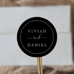 Minimalist Dark Black Wedding Envelope Seals<br><div class="desc">These minimalist dark black wedding envelope seals are perfect for a simple wedding. The modern romantic design features classic black and white typography paired with a rustic yet elegant calligraphy with vintage hand lettered style. Customizable in any colour. Keep the design simple and elegant, as is, or personalize it by...</div>