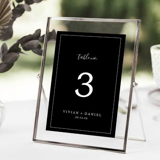 Minimalist | Dark Black Wedding Table Number (Creator Uploaded)