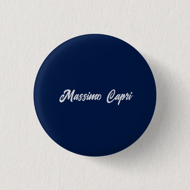 Minimalist Dark Blue Elegant Own Name Bold Text 1 Inch Round Button (Front)