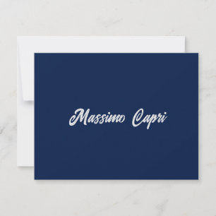 Minimalist Dark Blue Elegant Own Name Bold Text Card