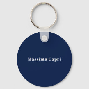 Minimalist Dark Blue Elegant Own Name Bold Text Keychain