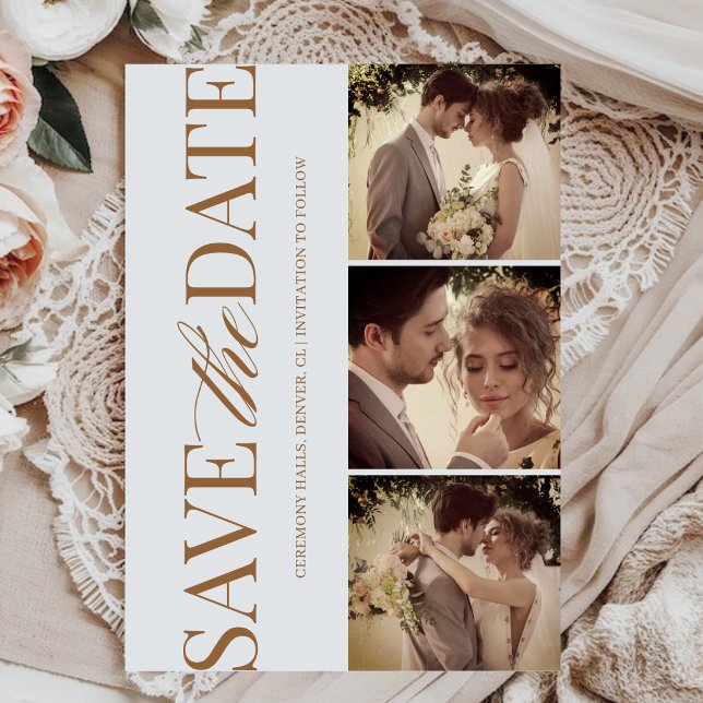 Minimalist Dark Brown Elegant Save The Date Card (Creator Uploaded)