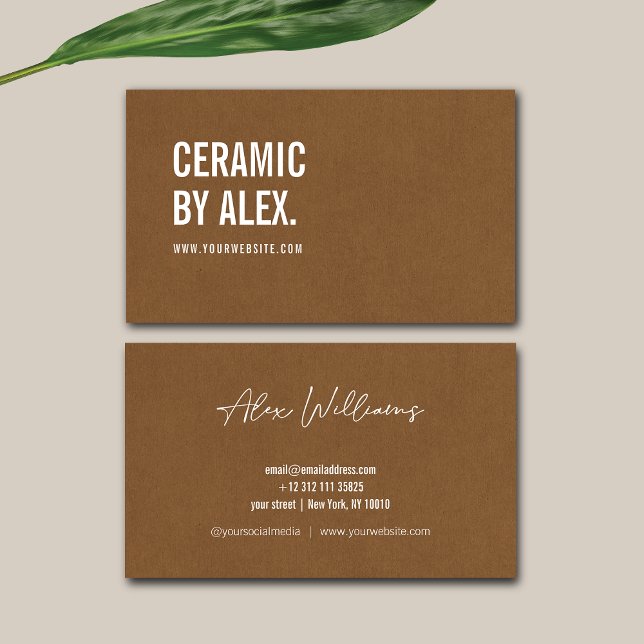 Minimalist Dark Brown Logo Business Card (Creator Uploaded)