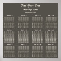Minimalist Dark Espresso Brown 12x12 Seating Plan