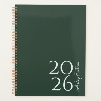 Minimalist Dark Green Custom Personal Monthly  Planner