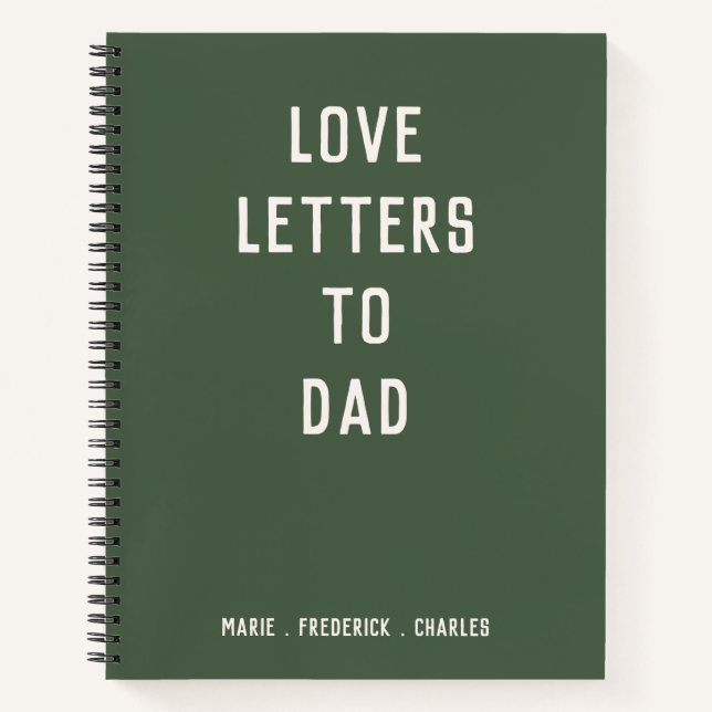 Minimalist Dark Green Father's Day Personalized Notebook (Front)