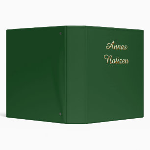 Minimalist Dark Green German Your Name Binder