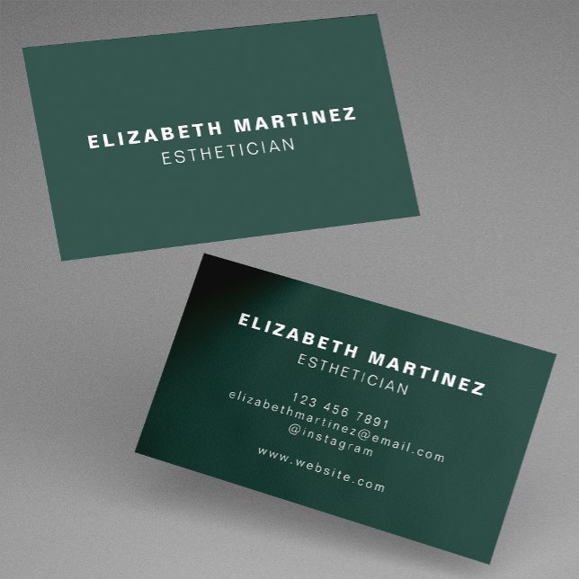 Minimalist Dark Green Modern Professional Custom Business Card (Creator Uploaded)