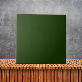 Minimalist  Dark Green Plain Solid Colour #143601 Tile
