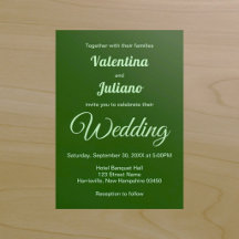 Minimalist Dark Green Wedding Invitation