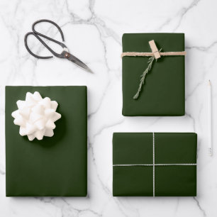 Minimalist dark Green Wrapping Paper Sheets