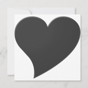 Minimalist dark grey black big heart modern card