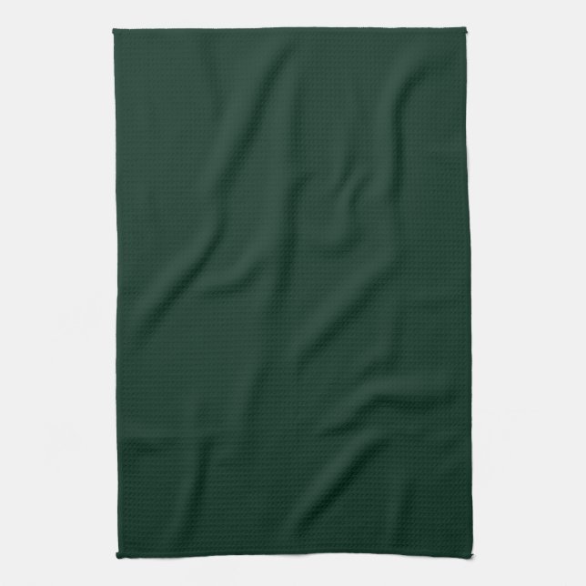 Minimalist dark pine green solid plain elegant kitchen towel (Vertical)