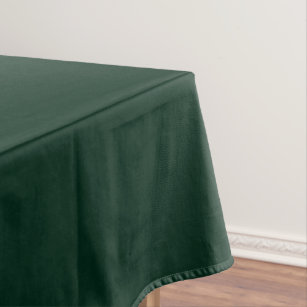 Minimalist dark pine green solid plain elegant tablecloth