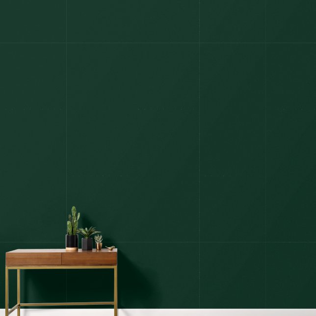 Minimalist dark pine green solid plain elegant wallpaper (Hallway)