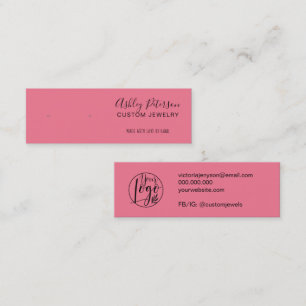 Minimalist dark pink jewellery earring  mini business card