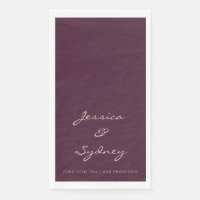 Minimalist Dark Plum Script Wedding Custom