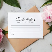 Minimalist Date Night Ideas Wedding Advice Card