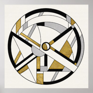 Minimalist Deco Circular Geometry Poster