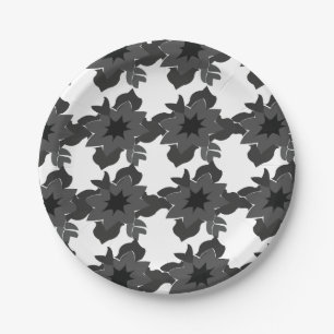Minimalist Decorative Abstract Floral Pattern Paper Plate