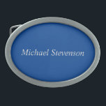 Minimalist Deep Blue Modern Plain Belt Buckle<br><div class="desc">This template can be customized to meet all professional occupations.</div>