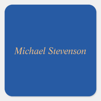 Minimalist Deep Blue Modern Plain Square Sticker