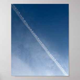 Minimalist Deep Blue Sky Cloud Trail Art Print