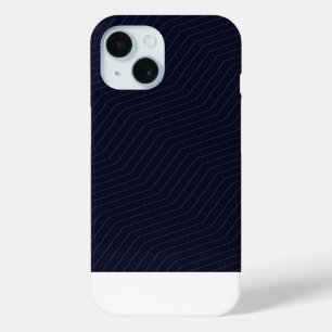 Minimalist Deep Blue Zig Zag Geometric Modern Phon iPhone 15 Case