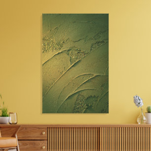 Minimalist Deep Forest Green Plaster Texture Canvas Print