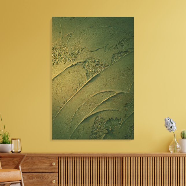  Minimalist Deep Forest Green Plaster Texture Canvas Print (Insitu(LivingRoom))
