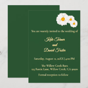 Minimalist Deep Green Wedding Invitation