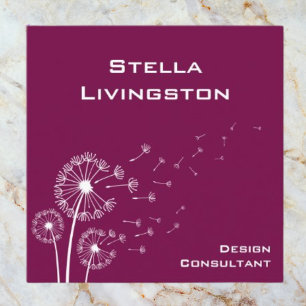 Minimalist Deep Magenta Dandelion Consultant   Square Business Card