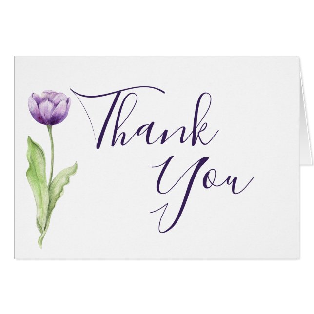 Minimalist Deep Purple Single Tulip Wedding (Front Horizontal)