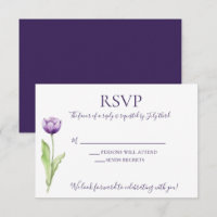 Minimalist Deep Purple Single Tulip Wedding