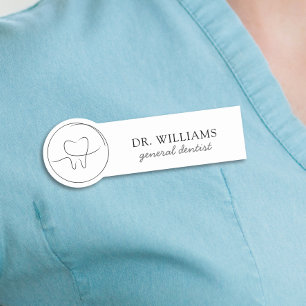 Minimalist Dentist Name Tag