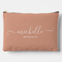 Minimalist Desert Coral Personalized Bridesmaid