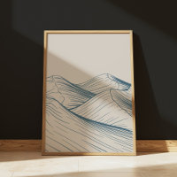 Minimalist Desert Line Art Landscape Drawing