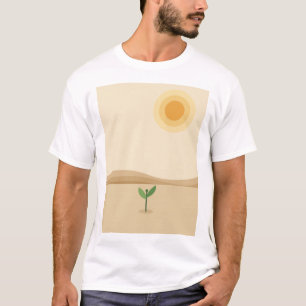 Minimalist desert sprout graphic T-shirt