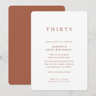MINIMALIST design birthday chic modern terracotta Invitation