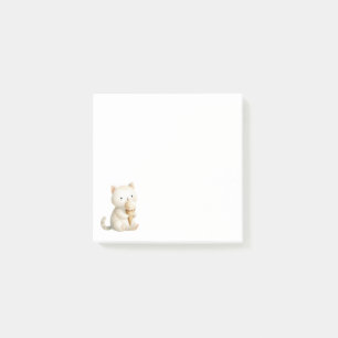 Minimalist Design Cute Cat with Ice Cream Cone Post-it Notes