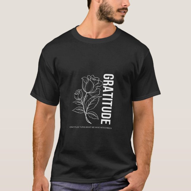Minimalist Design Gratitude T-shirt, Men's Shirt (Front)