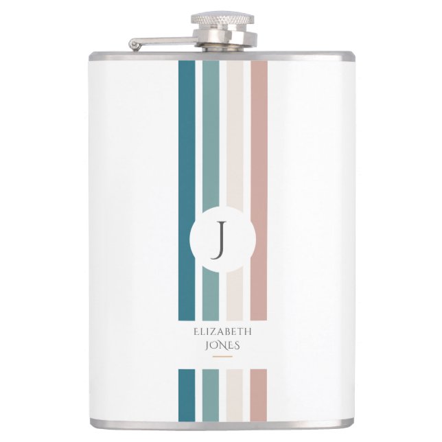 Minimalist design in pastel colours hip flask (Front)