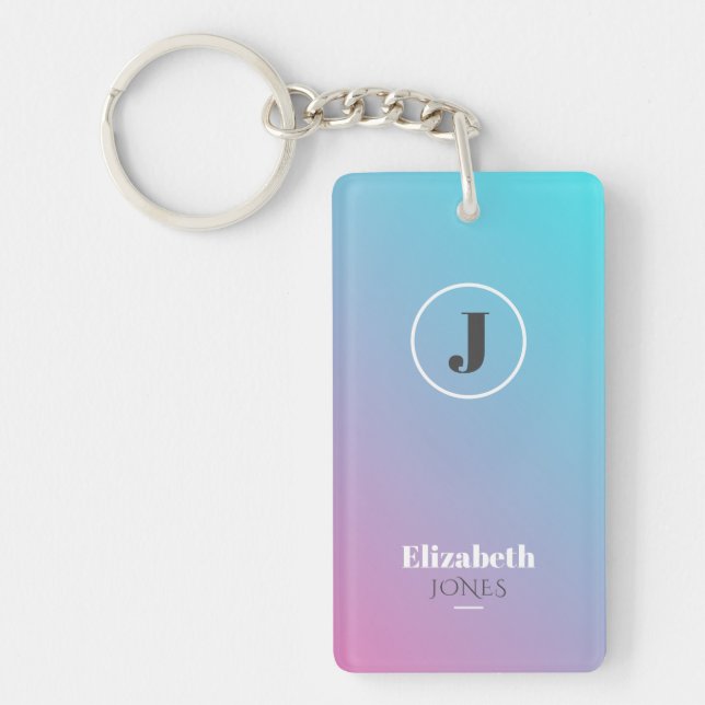 Minimalist design in pastel colours keychain (Front)