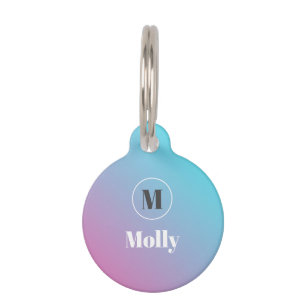 Minimalist design in pastel colours pet tag