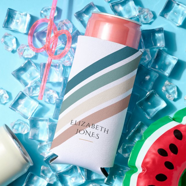 Minimalist design in pastel colours seltzer can cooler (In Situ Summer)